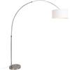 Qazqa Satin - Lampada da terra arco Moderno - 1 luce - L 1950 mm - Bianco - Moderno - Soggiorno I Camera da letto I Sala da Pranzo I Cucina