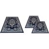 Confezioni Giuliana Palace Tris Tappeti Camera da Letto Classico Dis 2063 Blu Chiaro Set 3 Pezzi 70x130 e 55x105