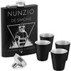 Maverton Fiaschetta nera in metallo, incisione personalizzata, 200ml