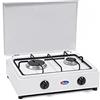 CFParker Fornello 2 fuochi a gas Metano con Piano Removibile Estraibile Made in Italy per uso esterno - mod. FO200CGPm