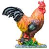 BestAlice Scultura da Giardino Realistica con Gallo, Statue di Pollo in Resina Uniche per L'Arredamento del Giardino, Statua di Gallina di Simulazione per Il Tuo Giardino, Prato o Patio(Gallo marrone)