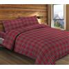 Tata Home Parure Copripiumino Singolo in Cotone con Sacco Piumino 155x200 cm e Federe 50x80 cm Set Copripiumino Made in Italy Fantasia Tirolese Mod. Scozia Colore Bordeaux