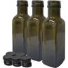 Firmadigaranzia srl FDG 20 Bottiglie Per Olio aceto E Liquore 100 ml - Marasca Vuote In Vetro Scuro Uvag Quadre/TONDE autodosanti Olio Salvagoccia e Tappo Ermetico - Made In Italy - Uso professionale e domestico