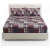 INTRECCI Completo Lenzuola 100% Cotone Stampato | Una Piazza e Mezza: Lenzuolo Sotto 125x195 cm + Lenzuolo Sopra + Federa 50x80 cm | Disegno 20 Tartan