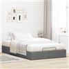 IKAYAA Letto Singolo 120x190 con Contenitore Letto Idraulico con meccanismo di Sollevamento Letto Imbottito con Rete a Doghe-Grigio scuro-120 x 190 cm