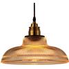 SAIVITT Lampadario a sospensione vetro trasparente per tavolo da pranzo vintage design classico luce pendente rotondo scale bar ufficio camera da letto cucina studio regolabile, Ø30cm, incl lampadina LED 4W