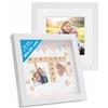 PHOTOLINI 3D cornici 20x20 cm bianco, cornice profonda con vetro e passe-partout, set di 2 cornici per oggetti fino a 1,5 cm di profondità, legno MDF - perfetta per il fai da te e come regalo