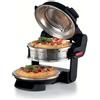 Ariete Forno Pizza Doppio 927, Forno per Pizza con 5 Livelli di Cottura, 2 Piastre Refrattarie Antiaderenti, 2 Pale in Legno Incluse, Max 400°C, 2 Termostati, Diametro 32 cm, 2300W, Nero