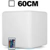 STARWATT - Cubo LED luminoso multicolore, 60 cm, ricaricabile senza fili