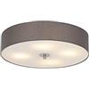 Qazqa drum - Lampada da soffitto Moderno - 4 luce - Ø 500 mm - Grigio - Moderno,Rustico - Soggiorno I Camera da letto I Sala da Pranzo I Cucina