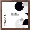 FRAMAI® Cornice 30x30 cm Marrone MDF Cornice ecologica con plexi anti-rottura, gancio e supporto