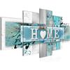 Runa Art Home Cuore Murali Tela Non Tessuta 5 Pezzi Vintage Blu Grigio Camera Da Letto Corridoio 504553a