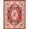 Cristina Carpets SIMBAD Tappeto Classico Floreale Salotto Soggiorno Camera pelo corto (130x190cm, 739 Red)