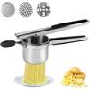 Veiteibe Schiacciapatate Professionale Acciaio Inox, Spremiagrumi per Patate Multifunzione, Pressa Manuale per Patate, con 3 Dischi Forati, per Frutta e Verdura