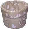Russo Tessuti Cestino PORTACIALDE Cuori Love ORGANIZZER Living Cucina caffè Zucchero Paris-Beige