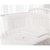 Babysanity- Set Paracolpi Lettino Alta Traspirabilità Piumino Copripiumino Sfoderabile Federa 100% Cotone Made in Italy (Orsetto Bianco)