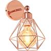 TOKIUS Lampada da Parete Interna Industriale Applique da parete Gabbia Interno E27 Metallo Lampadari e Plafoniere Cucina regolabile 180° Per Cucina Camera da letto (Oro rosa, 1 pezzo)