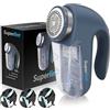 SUPER LINT Dispositivo elettrico per rimuovere pelucchi e pelucchi, per tessuti, tende, vestiti, blu marino e argento