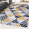 Mazovia Tappeto Salotto Moderno - Tapeto Stampato a Pelo Corto - Morbido Tappeto Camera da Letto - Antiscivolo Tapeto TOSCANA - Tappeto Salotto Motivo Geometrico - Grigio Giallo 140x200cm
