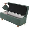 BXFUL Copri Pouf Elasticizzato in 2 pezzi Pieghevole Rettangolare Fodera per ottomana poggiapiedi Copri Pouf Divano Copri Pouf rett, Lavabile Jacquard Copri Ottomano (X-Large,Verde)