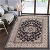 Mazovia Tappeto Salotto Moderno Pelo Corto - Tappeti Moderni Soggiorno - Tappeti Camera da Letto - Tappeti Salotto Grandi Dimesnioni - Motivo Orientale - Nero Beige - 300x400 cm