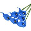 HAOSHICS Calla artificiale, giglio realistico in lattice con stelo in poliuretano morbido, elegante decorazione floreale per matrimoni, casa, feste, ufficio, composizioni floreali fai da te (20, blu)