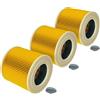 vhbw 3x filtro a pieghe piatte compatibile con Kärcher NT 27/1 ME, A 2224 PT, NT 27/1 ADV, KNT 2 Premium (AS), NT 27/1 ME ADV aspirapolvere - giallo