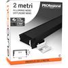 Eurocali Profilo da 2 metri (2mt) in Alluminio Nero per Strisce LED Cover Opaca larghezza max striscia led 21.5 mm - 23.5 x 10