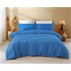 Tex family Copritrapunta in Cotone Tinta Unita Bluette Tempo di Dormire - Morbido, Traspirante, Chiusura Clic-Clac - Made in Italy - Cm. 220x270 1 Piazza e Mezza