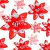 Geosar - 36 fiori di stella di Natale artificiali glitterati, decorazioni per matrimoni e albero di Natale, con clip per bomboniere, 15,2 cm, 10,2 cm, 7,6 cm (rosso e argento)