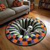 AVSMGP Tappeto Di Halloween Con Illusione Ottica 3D, Tappeti Con Motivi Di Scheletri E Zucche Zerbino Per Ingresso Per Arredamento Casa, Sala Giochi, Ingresso Esterno,A,80CM/2' 7.50