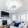 Luyaim Silenzioso Lampadario Ventilatore Con Telecomando LED Dimmerabile Plafoniera Con Ventilatore Reversibile 6 Velocità Motore DC Per Camera Da Letto Soggiorno Lampadari Ventola-White