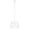 UNIVERSO Lampadario a sospensione E27 paralume metallo vortice traforato gabbia portalampada design moderno Bianco (A08-B)