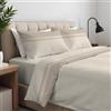 Clara Home Milano CLARA HOME Lenzuola Completo Letto Matrimoniale Colore Borby Beige, Lenzuola Elasticizzate per Tutte le Stagioni, Completo di Federe per Guanciali