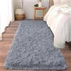 XUEDNGM Tappeto a Pelo Lungo Morbido 55 x 130 cm Morbido e Confortevole, Fondo Antiscivolo, Unicolore Moquette Camera da Letto Tappeto Salotto Moderno Shaggy per Soggiorno, Grigio