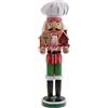 Milageto New Large Wood Soldier Drummer King Cook Babbo Natale Schiaccianoci Decorativo per La Casa - Cuoco