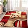GUGJHFVH Tappeto Salotto Cameretta Corridoio Lavabile Pelo Corto Grande ampio Ta antiscivolo Linee Geometriche Moderne Rosse, 180 x 230 cm
