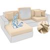 BXFUL Copriseduta Divano Elasticizzato Ice Silk Impermeabile Alta qualità Copricuscino Morbido Protezione del Cuscino Sedile del Divano Lavabile (Grande 2 posti,Beige)