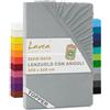 Lavea® Lenzuolo con Angoli King Size 200x220 cm - Jersey 100% Cotone - Per Materassi Topper fino a 10 cm - Con Elastico Tutto Intorno - Certificato OEKO-TEX - Argento