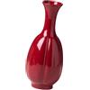 HuadaXtai Vase ceramico rosso vaso di bocciolo alto vaso di fiori decorativi per dell'anniversario dell'ufficio, 9x22 Cm