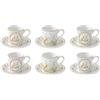 Easy Life Set 6 tazzine pasquali da caffè in porcellana con piattino Happy Easter 100 ml