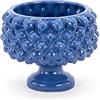 Ceramiche Azzaro & Romano Caltagirone CEAR ceramiche - Mezza pigna, pigna portavaso, portaoggetti, svuotatasche, portadolci in ceramica siciliana di Caltagirone colore BLU