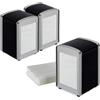 Virsus 3 Portatovaglioli da Bar a Molla NERO, misura 10x9x13 cm, Dispenser in Acciaio Inox per Tovaglioli 17x17cm, Distributore da tavolo di Fazzoletti Salviette Piccole per Gelateria, Bar-0050