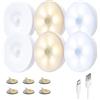 S.I.C Luce Notturna LED Ricaricabile USB con Sensore di Movimento - Ideale per Armadietti, Scale, Cucine, Corridoi e Camere da letto. 6 Pezzi