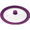 bremermann® Coperchio Universale con Bordo in Silicone, 30/32/34 cm, Grande (Viola)