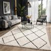 the carpet Bahar Shaggy, tappeto dal design elegante, morbido e facile da pulire, per soggiorno, Crema-Nero-1, 160 x 230 cm