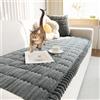 TOPCHANCES Copridivano 3 Posti Velluto a Coste,2024 Universale Copridivano Antiscivolo Adatto Animali Domestici Copertura Protettiva Per Copridivani Soggiorno(Grigio Scuro,70×90cm 1Pcs