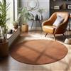 SIMPEX Tappeti a pelo corto, Unicolor - Monocroma, Tappeto Marrone, 160 cm Rotondo, Tappeti in stile moderno, Tappeto soggiorno