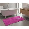 Casa Service LAURA Tappeto Bagno, Camera da Letto, Lavabile e Assorbente, Morbido decorato con scritta Bath (A - Fuxia, 40x60cm)