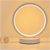 Garosa Lampada da Tavolo a LED Circolare per Camera da Letto, Luce Notturna Moderna per Comodino, Illuminazione d'Atmosfera Decorativa in 3 Colori - Design Minimalista Creativo